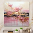 thumbnail image 1 of Designart "Gold and Pink Modern liquid Shapes II In Gold and Pink"Abstract Metal Wall Art decor Gold Modern Living Room Wall Art, 1 of 6