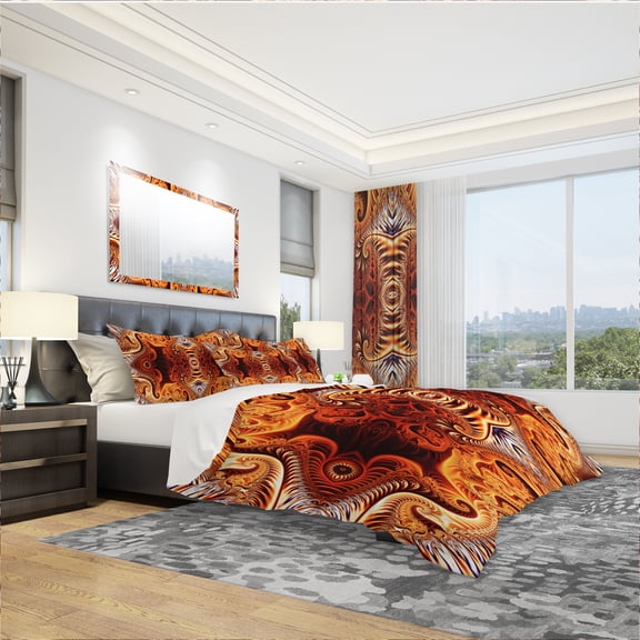 Designart 'Gold and Silver Reflection' Modern & Contemporary Duvet Cover Set