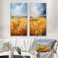 thumbnail image 1 of Designart "Gold and Sky Yellow Blue Prairies III" Prairies Framed Wall Art Set Of 2 - Gold Landscapes Framed Wall Art Set Of 2, 1 of 7