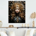 thumbnail image 1 of Designart "Gold and black woman Goddess Aura II In Gold and Black"Woman Goddess Metal Wall Art Gold Modern Living Room Wall Art, 1 of 6
