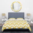 thumbnail image 1 of Designart 'Gold glittering lines pattern' Mid-Century Modern Duvet Cover Set, 1 of 4
