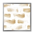 thumbnail image 1 of Designart 'Golden Abstract Brush Strokes' Modern Framed Art Print, 1 of 4