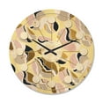 thumbnail image 1 of Designart 'Golden Abstract River Stones' Mid-Century Modern Wood Wall Clock, 1 of 5