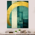 thumbnail image 1 of Designart "Golden Arches In Emerald I" Abstract Shapes Canvas Prints, 1 of 7