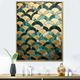thumbnail image 1 of Designart "Golden Arches In Emerald IV" Abstract Shapes Floater Framed Canvas Art Print, 1 of 5