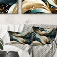 thumbnail image 1 of Designart "Golden Azure Mystique" Abstract Printed Throw Pillow, 1 of 5