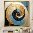 thumbnail image 1 of Designart "Golden Azure Swirl Simplistic Pottery I" Abstract Spirals Picture Framed Canvas Prints, 1 of 5