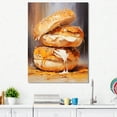 thumbnail image 1 of Designart "Golden Bagel Delight I" Breakfast Wall Art Prints, 1 of 7