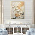 thumbnail image 1 of Designart "Golden Beige Palm Tree In Modern Style" Coastal Tropical Floater Framed Canvas Prints, 1 of 5