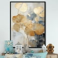 thumbnail image 1 of Designart "Golden Beige Palm Tree In Modern Style I" Coastal Tropical Floater Framed Wall Decor, 1 of 5