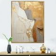 thumbnail image 1 of Designart "Golden Beige Road Tapestry V" Abstract Collages Floater Framed Wall Art Living Room, 1 of 5