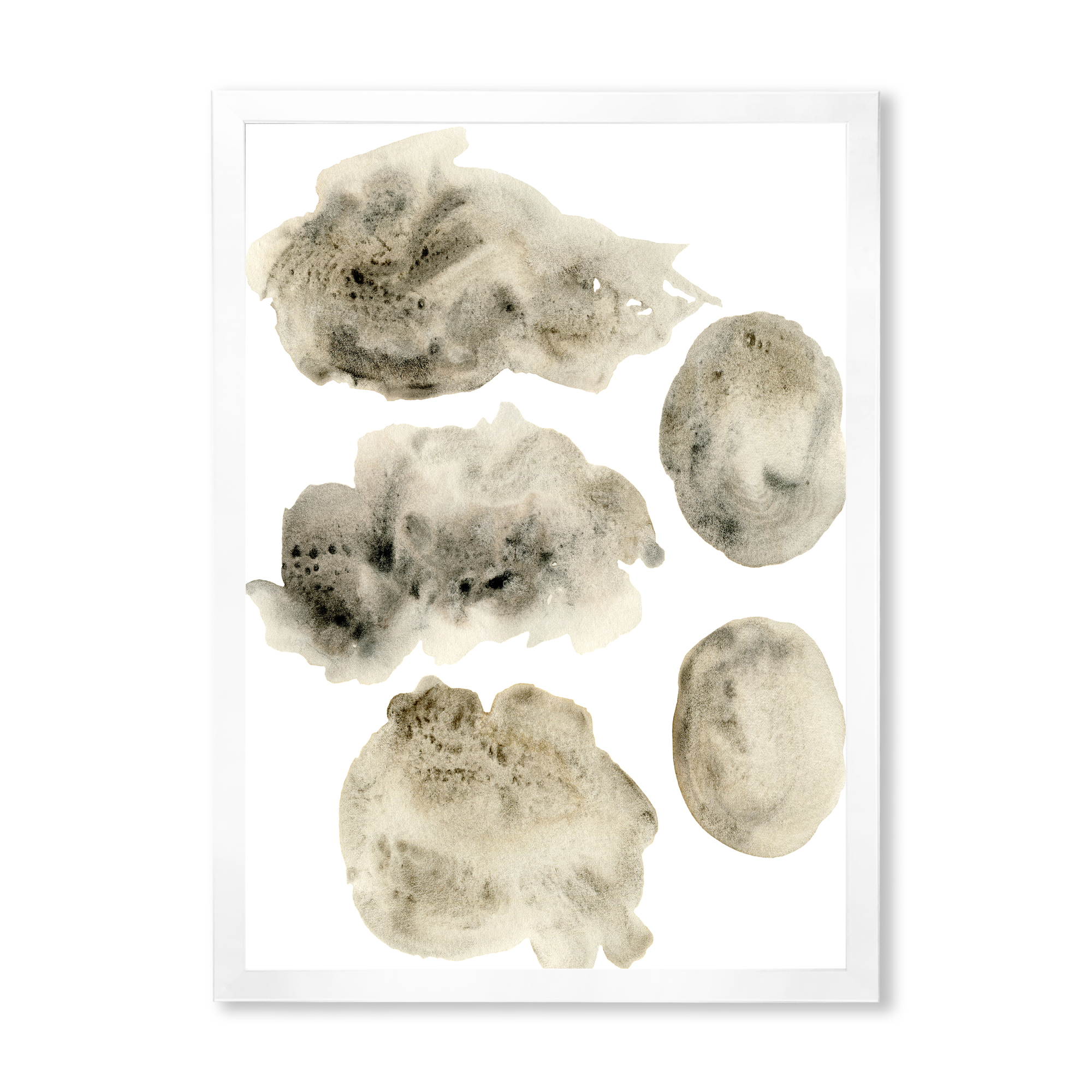 Designart 'Golden Beige and Grey Clouds II' Modern Framed Art Print
