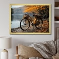 thumbnail image 1 of Designart "Golden Bicycle Expedition" Bicycle Picture Framed Canvas Wall Art, 1 of 5