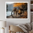 thumbnail image 1 of Designart "Golden Bicycle Expedition" Bicycle Picture Framed Canvas Wall Art, 1 of 5