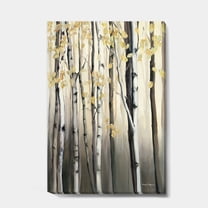 Designart 'Golden Birch Forest IV' Cabin & Lodge Canvas Artwork