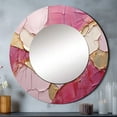 thumbnail image 1 of Designart "Golden Blush Simplistic Ceramics" Abstract Spirals Round Mirror Wall Decor Modern - Large Gold Round Office Mirror - Round Mirror - 23" x 23", 1 of 6