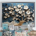 thumbnail image 1 of Designart "Golden Branches Blue and White Orchid Tree II" Landscapes Framed Wall Art Decor - Country Gold Tree Bedroom Framed Canvas Wall Art, 1 of 6