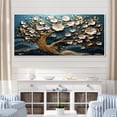 thumbnail image 1 of Designart "Golden Branches Blue and White Orchid Tree VI" Oversized Landscapes Framed Wall Art - Country Gold Tree Living Room Framed Canvas Art, 1 of 7