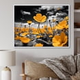 thumbnail image 1 of Designart "Golden Buttercups Yellow and Grey in Black and White I" Floral Floater Framed Canvas Print, 1 of 7