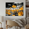 thumbnail image 1 of Designart "Golden Buttercups Yellow and Grey in Black and White I" Floral Metal Art Print, 1 of 5