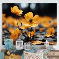 thumbnail image 1 of Designart "Golden Buttercups Yellow and Grey in Black and White III" Floral Canvas Art Print, 1 of 5