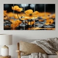 thumbnail image 1 of Designart "Golden Buttercups Yellow and Grey in Black and White III" Floral Metal Wall Art Set, 1 of 5