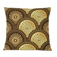 thumbnail image 1 of Designart Golden Circular Pattern I' Mid-Century Modern Throw Pillow - 12x20, 1 of 2