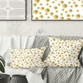 thumbnail image 1 of Designart Golden Circular Pattern II' Mid-Century Modern Throw Pillow - 16x16, 1 of 2