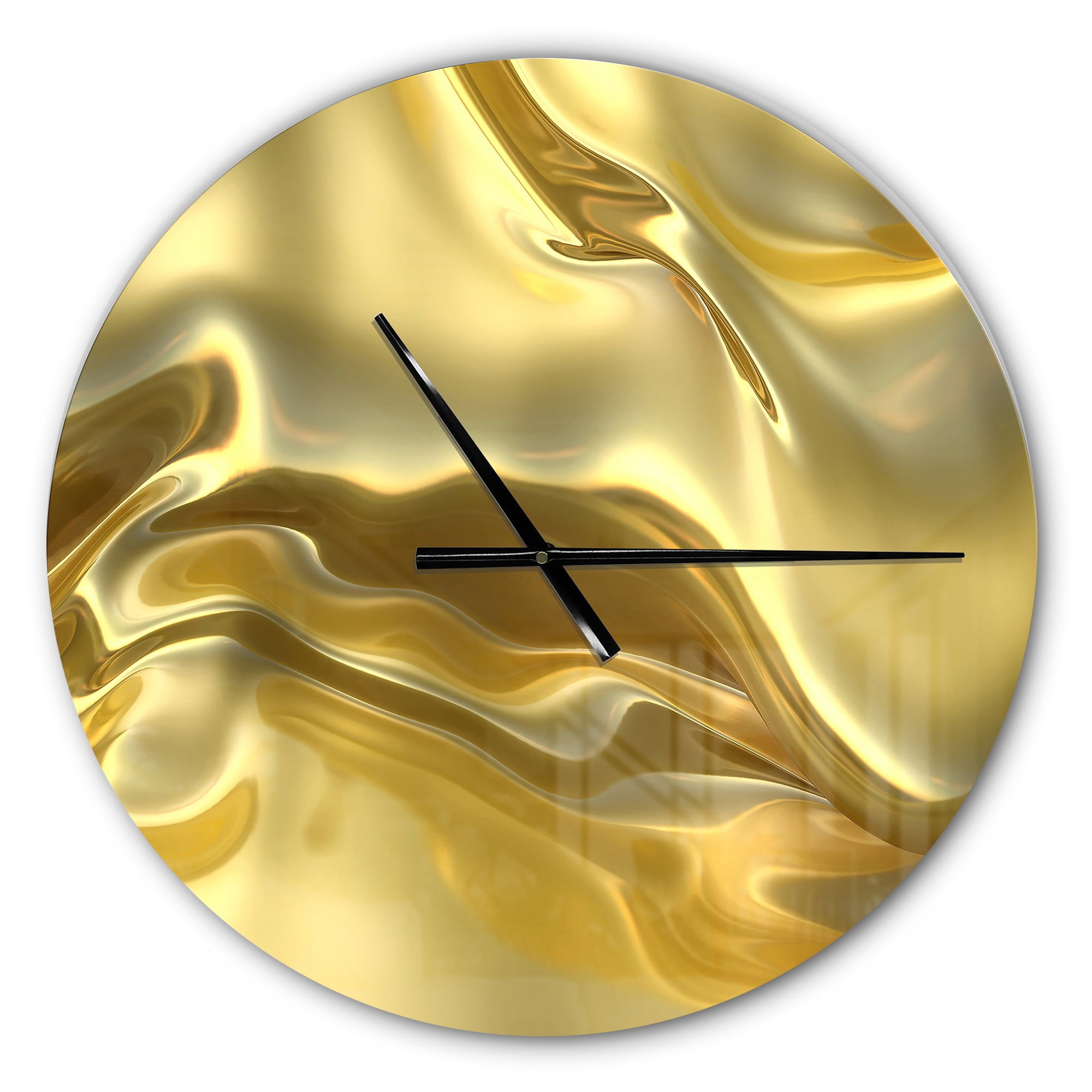 Designart 'Golden Cloth Texture ' Modern wall clock