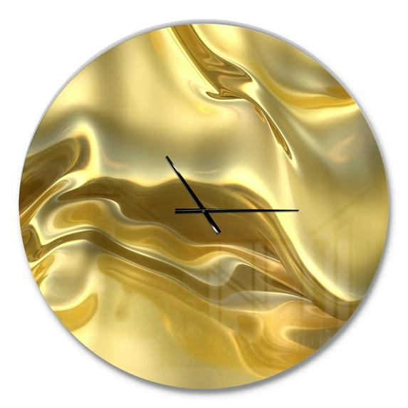 Designart 'Golden Cloth Texture ' Modern wall clock