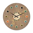 thumbnail image 1 of Designart 'Golden Colored Marble Design II' Mid-Century Modern Wood Wall Clock, 1 of 5