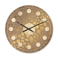 thumbnail image 1 of Designart 'Golden Colored Marble Design III' Mid-Century Modern Wood Wall Clock, 1 of 5