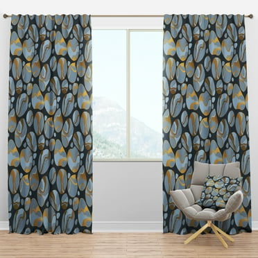 Designart 'Golden Colored Marble Design IV' Mid-Century Modern Blackout Curtain Panel
