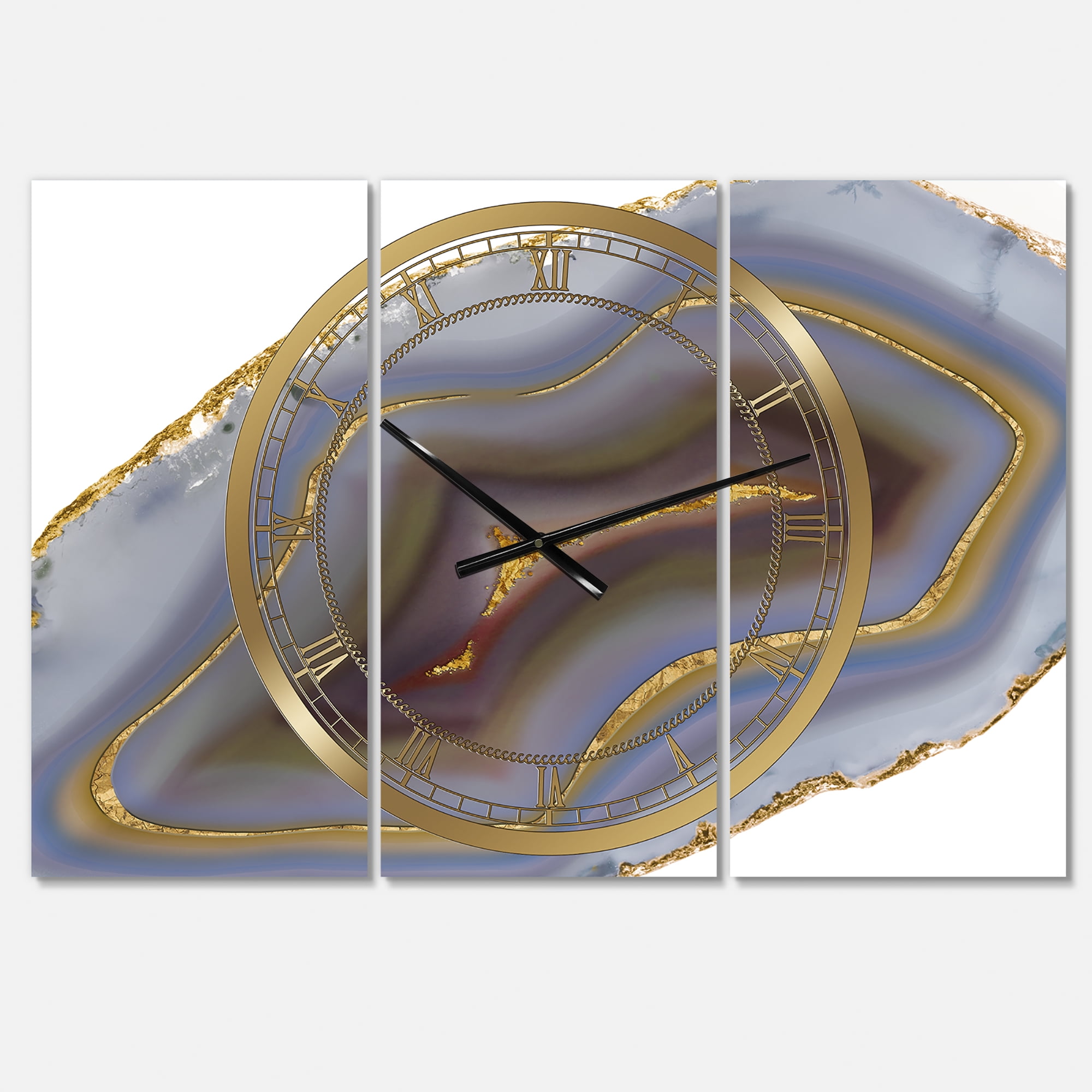Designart 'Golden Core Agate' Oversized Fashion Wall Clock