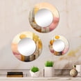 thumbnail image 1 of Designart "Golden Dreams of the Moon in Retro V" Modern Round Mirror Set of 3 - Abstract Pink Round Office Wall Mounted Mirror Set, 1 of 5