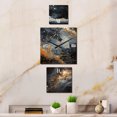 thumbnail image 1 of Designart "Golden and Ebony Astral Abstraction" Abstract Collages Oversized Contemporary Clock - Set Of 3 - Multipanel Clock For Living Room Décor - Large Vertical Clock, 1 of 6