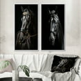 thumbnail image 1 of Designart "Golden Equestrian Black and Gold Equine I" Horse Framed Wall Art Set Of 2 - Black Animals Frame Gallery Set For Office Decor, 1 of 7
