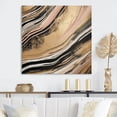 thumbnail image 1 of Designart "Golden Essence Embracing Lines II" Abstract Marble Metal Wall Art Prints, 1 of 5