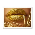 thumbnail image 1 of Designart 'Golden Female Lips' Modern Framed Art Print, 1 of 4