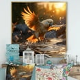 thumbnail image 1 of Designart "Golden Flight Of Yellow Parrots At Sunset I" Parrot Floater Framed Canvas Art Print, 1 of 5