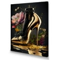 thumbnail image 1 of Designart Golden Floral High Heel II Canvas Wall Art, 1 of 5