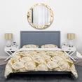 thumbnail image 1 of Designart 'Golden Floral III' Mid-Century Modern Duvet Cover Set, 1 of 4