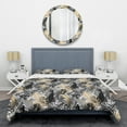 thumbnail image 1 of Designart 'Golden Foliage II' Mid-Century Modern Duvet Cover Set, 1 of 4