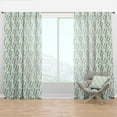 thumbnail image 1 of Designart 'Golden Foliage On Light Blue' Mid-Century Modern Curtain Panel, 1 of 4