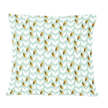 Designart Golden Foliage X' Mid-Century Modern Throw Pillow - 12x20