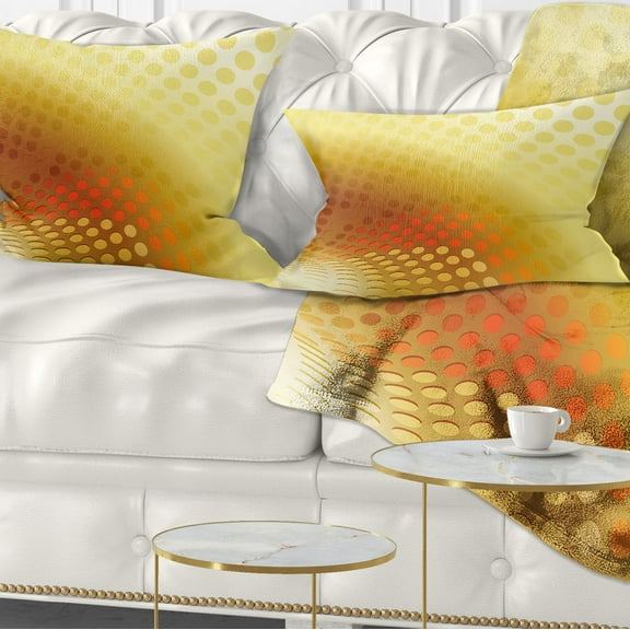 Designart Golden Fractal Abstract Pattern - Abstract Throw Pillow - 12x20