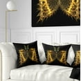 thumbnail image 1 of Designart Golden Fractal Butterfly in Dark - Abstract Throw Pillow - 18x18, 1 of 5