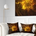 thumbnail image 1 of Designart Golden Fractal Flower in Dark - Floral Throw Pillow - 18x18, 1 of 5