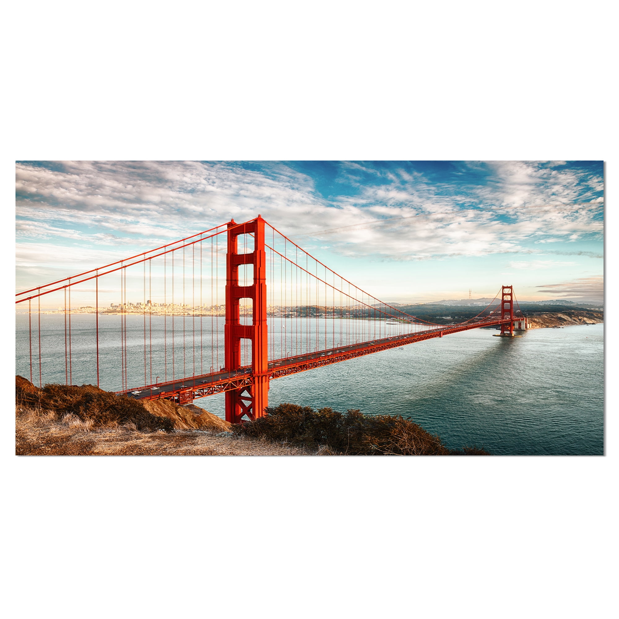 Designart 'Golden Gate Bridge in San Francisco ' Large Sea Bridge Canvas Art Print