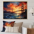 thumbnail image 1 of Designart "Golden Gateway Orange Bridge I" Bridges Floater Framed Wall Art Print, 1 of 7